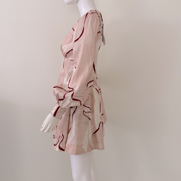 Aje Amelia Plunge Mini Dress with Bell Sleeves 
New - Picture 4 of 16